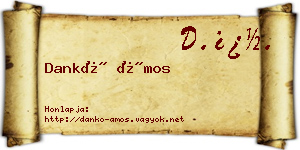 Dankó Ámos névjegykártya